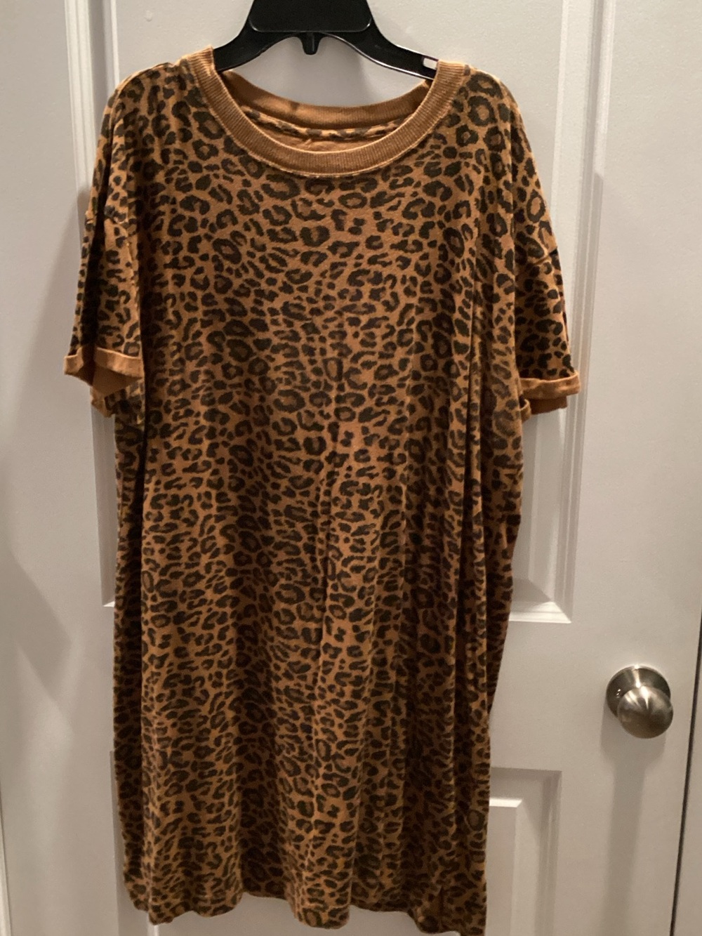 Time and Tru Leopard-Print shirt Dress in Brown and Black